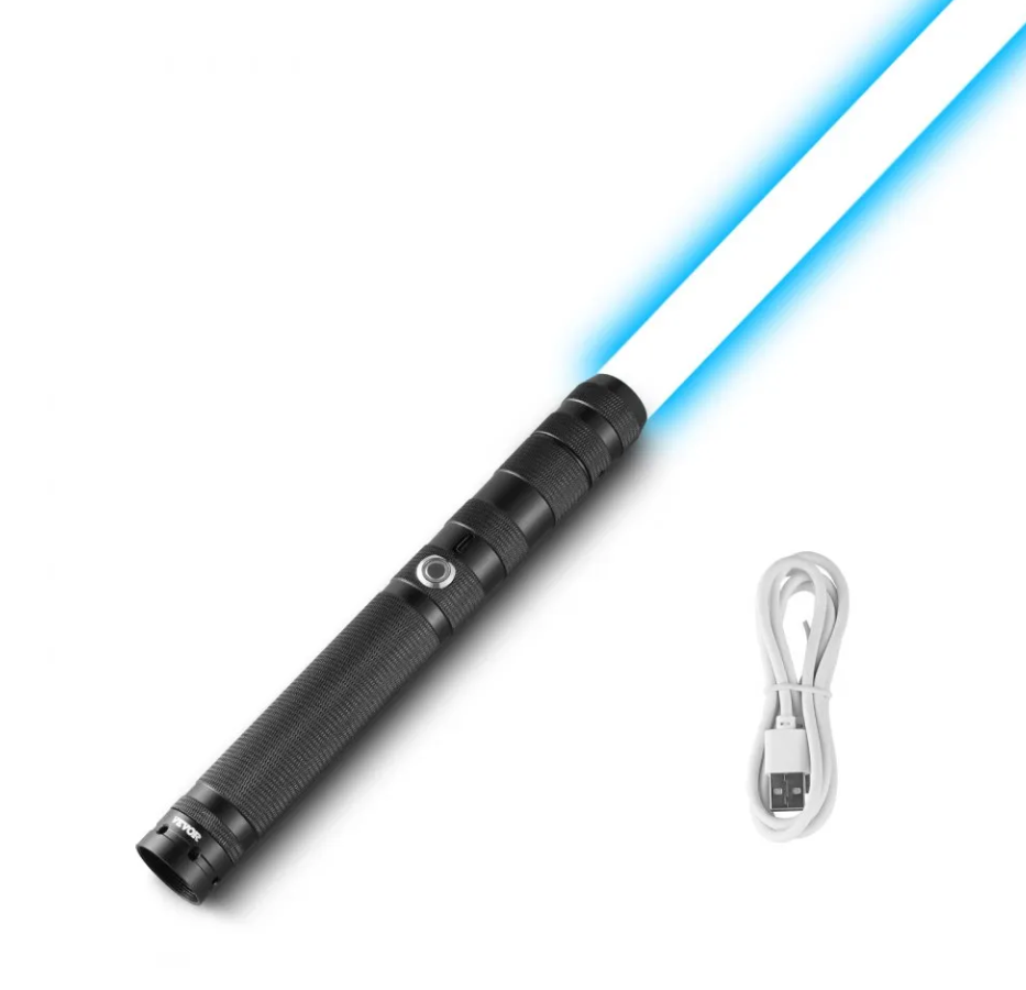 VEVOR Light Sword, Light up Sword with 14 RGB Colors, FX Sound and Realistic Handle, Rechargeable Light Up Sword Toy for Adults and Kids, Christmas Day, Halloween Cosplay, Birthday, Black