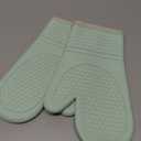 Kitsure Silicone Oven Mitts, Set of 2, Heat Resistant, Oven Gloves with Soft Lining, Non-Slip Kitchen Essentials, Kitchen Gadgets, Apartment Essentials, Great Gift for Cooking, Baking, Mint Green