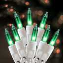 Green Christmas Lights 100 Count St Patricks Day Decorations String Lights with White Wire for Outdoor Indoor Christmas,Wedding Decorations Halloween Decor,UL Certified (21feet) (21ft)