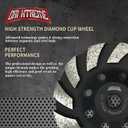 4 1/2 Inch Segment & Double Row Diamond Cup Wheel 2pcs for Grinding and Cleaning Surface Stone Concrete Granite Marble Masonry Brick with 5/8-11 Threaded Angle Grinder Wheels Cup