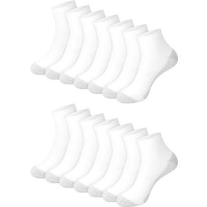 Hanes Mens Double Tough Socks, Crew and Ankle Moisturing Wicking Socks, Socks Size 6-12