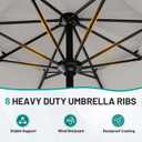 AreShark 10ft 2 Tiers Patio Umbrella - Outdoor Umbrella Waterproof UV Protection, Market Table Umbrella w/Push Button Tilt&Crank for Pool, Porch, Garden(Ivory)