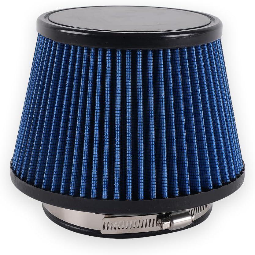 4.5"/115mm Cold Air Intake Filter, High Performance, Washable Filter, Clamp-On Replacement Air Filter Mushroom Head Blue