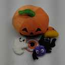 My First Halloween Baby Toys, Cute Pumpkin Stuffed Animal Decor with Ghost Spider Bat Candy Corn Plush Toys and Small Mirror, Halloween Plush Gifts Basket Party Favors for Kids Babies Toddlers (Pumkin Plush Playset2)