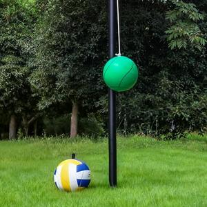 Miveda Tetherball Set, Tetherball Ball and Rope, 12 FT Adjustable Tetherball Pole with 2 Rubber Tetherball Ball, Heavy Duty Tetherball and Rope Set with Poles for Outdoor Backyard Lawn