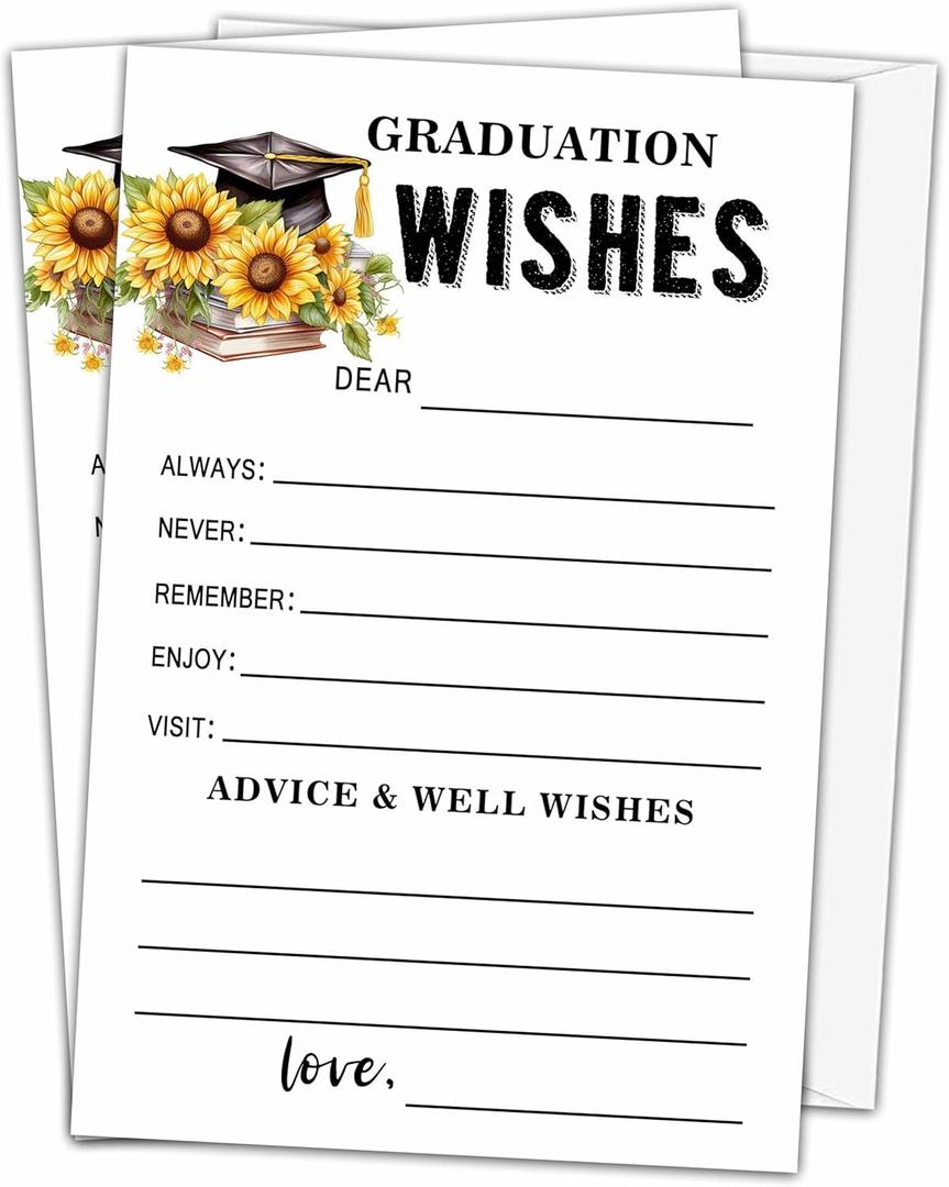 Graduation Advice Cards 2025 Graduation Wish Cards with Envelopes graduation cards 2025 for College, Junior, High School, Masters Grad Celebration-A23 (color_01)