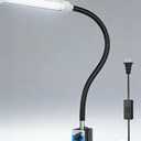 LED Magnetic Work Light, 15W high Brightness,Flexible Gooseneck lamp with Strong Magnetic Base for Lathe Milling Drill Press Industrial Lighting 110-230V Upgrade with Switch(Black with Switch)