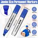 Fuutreo 32 Pcs Jumbo Permanent Markers Bulk Large Chisel Tip Permanent Markers Waterproof Jumbo Pens Quick Drying Office Supplies(Blue)