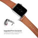 POWER PRIMACY Leather Bands Compatible with Apple Watch Band 49mm 46mm 45mm 44mm 42mm-Series 3 2 1,Genuine Leather Strap Compatible for Women Men iWatch Ultra SE Series 11 10 9 8 7 6 5 4(Brown/Silver)