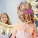 2 x Glitter Sparkly Hair Bow Clips 4" Cute Hot Purple Sequins Cheer Barrettes Pink Alligator Hairpins Accessories for Kids Teens Toddlers Baby Cheerleader Girls Xmas Gift