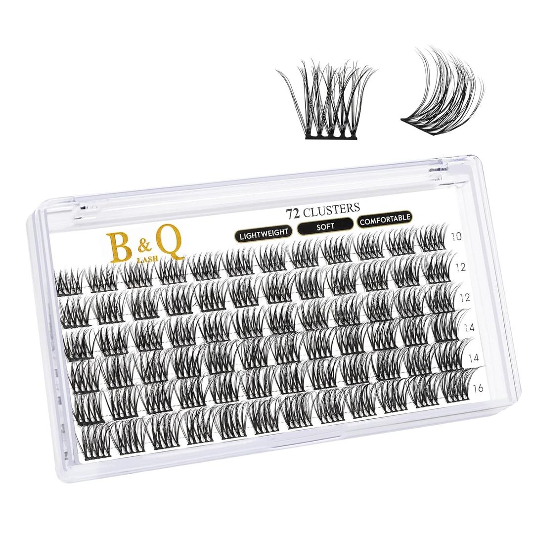 3 x B&Q Lash Clusters B11 D Curl 10-16MIX DIY Lash Extensions 72 Clusters Lashes C D Curl Wispy Volume Lashes Eyelash Clusters Extensions Individual Lashes Cluster DIY at Home (B11,D-10-16MIX)