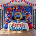 Red Blue Gold Hedgehog Birthday Party Decorations with Letter Lightning foil balloons Banner background backdrop for kid video game Cartoon Movies Super hero themed birthday gamer party decor (Pink and Yellow)