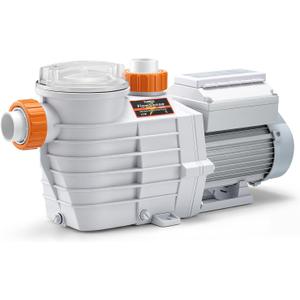 TURBRO 2.5 HP Variable Speed Swimming Pool Pump, 6,840 GPH High Flow Self-Priming Pump for In/Above-Ground Pools, with Strainer Basket, 1.5” and 2.0” NPT Fittings, 220-240V, FS25V