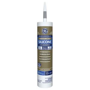 GE GE5008 Silicone 2+ Window and Door Caulk 10.1 oz Tube Light Grey