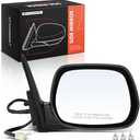 A-Premium Passenger Side Power Door Mirror - Compatible with Toyota Rav4 2001 2002 2003 2004 2005 - Heated Manual Folding Black Outside Rear View Mirror - Replace# 87940-42800