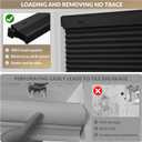 Boolegon No Drill Cellular Shades for Indoor Windows,Noise Reducing & Thermal Insulating Honeycomb Blinds,Cordless Free Stop Blackout Blinds Easy to Install,25" W x 64" H,Blackout Black