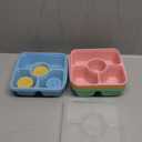 Bento Snack Box Containers for Adults Kids, 4 Pack Lunchable Meal Prep Containers Reusable, Stackable Bento Lunch Box, Food Storage Prep Containers with Lids and 4 Sauce Cups, Pastel Color, Clear Lid