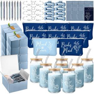 80 Pcs Bridesmaid Proposal Gift Set Maid of Honor Gift from Bride, Blue