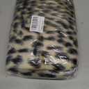Leopard Print Rug Faux Fur Cheetah Rug Cowhide Animal Skin Mat Carpet for Office, Livingroom, Bedroom Non-Slip Home Decor 40x37Inch/ 3.2x3.1Ft (Beige+black)