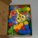 Leitee 71 Pcs Sensory Bin Filler Include 60 Hedge Balls 4 Tweezers 2 Scissors Clips 5 Cups Fine Motor Skills Toys Set for Boys Girls Early Education and Counting Sorting Training (Blue, Classic)