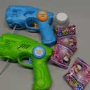 Bubble Gun Machine for Kids 4-8: 2-Pack Automatic Bubble Guns with 2 Bottles Refill Solution - Summer Outdoor Toys Bubble Blaster Maker Blower for Easter Party