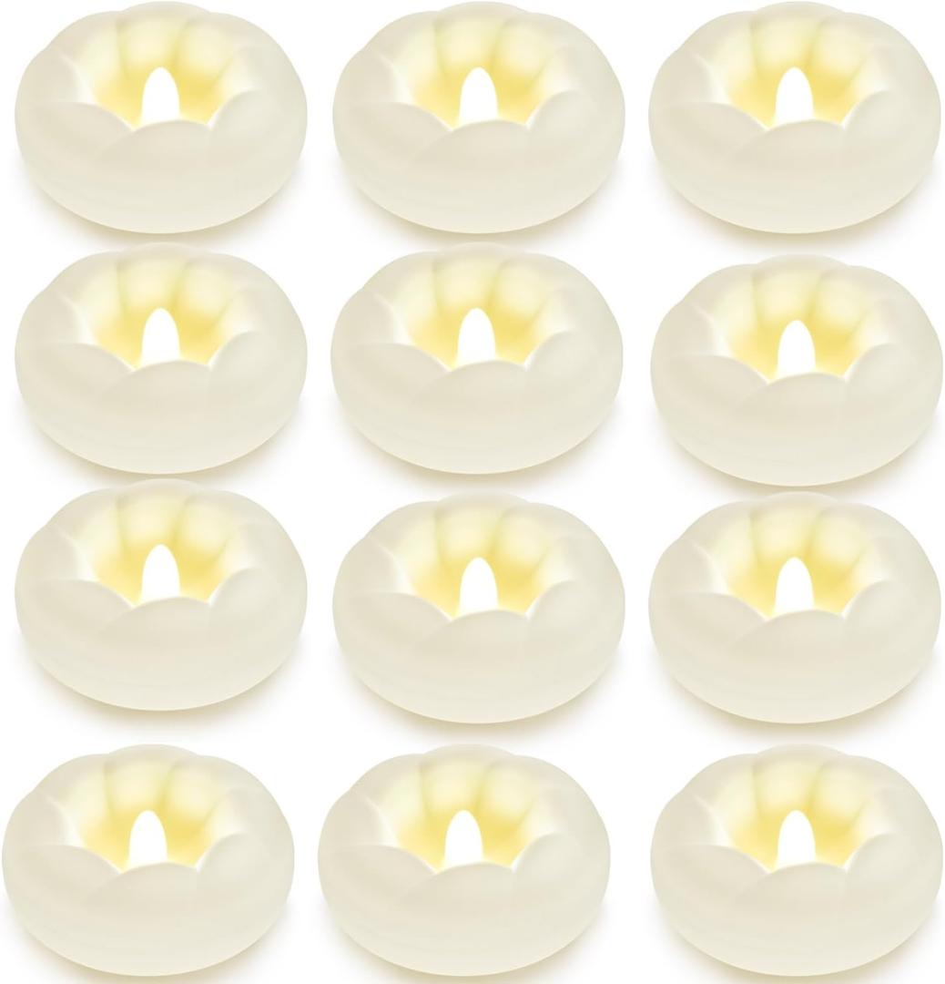 3 White Flameless Led Floating Candles, Plastic Battery Operated Flickering Waterproof Tealights Long lasting 200H+ for Cylinder Vases, Centerpieces at Wedding, Party, Pool, Holiday (36pack)
