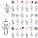 36 Pcs Retractable Badge Reel Clips Holder ID Badge Reel Alligator Clip Name Tag Reels for Nurse, Doctor, Teachers, Students
