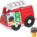 Mega Bloks First Builders Toddler Building Blocks Toy Set, Freddy Firetruck with 6 Pieces and Storage, 1 Figure, Red, Ages 1+ Years (Large)