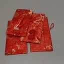 4 Pieces Silk Red Envelope Chinese Red Pocket Lucky Money Hong Bao Card Envelope for Spring Festival Wedding New Year Birthday, 4 Styles with Chinese Knot Jade Pendant Copper Coin (4)