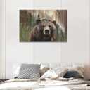 Yibuda Farmhouse Bear Wall Art Rustic Forest Pictures Decor Woodland Wildlife Painting Canvas Print Framed Home Artwork For Living Room Bathroom Bedroom Kitchen Office 24"L x 16"W, Forest Bear