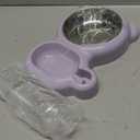 Dog Bowls, Cat Food and Water Bowl Set with Water Dispenser and Stainless Steel Bowl for Cats and Small Dogs - Purple