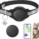 GPS Tracker for Cats, Mini GPS Cat Tracker, Smart Pet Activity Tracker, No Monthly Fee, Compatible with Apple Find My(iOS Only), Anti-Lost, Finder Tag for Vehicles, Pets, Kids, Items (1 Pack), Black