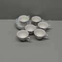 Elegant Blue Floral Porcelain Teacup & Saucer Set – 6 Cups with Matching Saucers