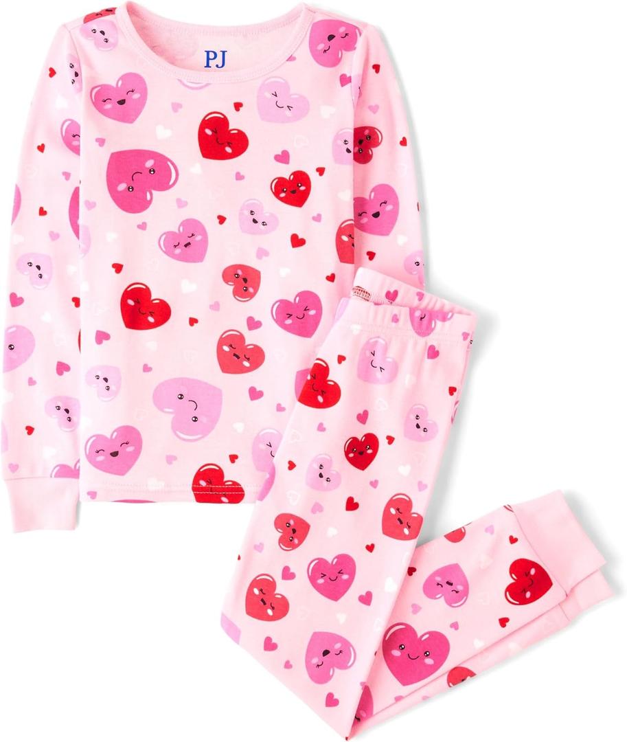 The Children's Place Girls Long Sleeve 2 Piece Snug Fit Cotton Pajamas
