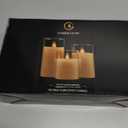 CozierGlow Glass Flameless Pillar Candles Flickering with Remote Timer, Battery Operated LED 3D Moving Flame Real Wax Candles,Remote Included (Champagne)