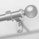 Silver Curtain Rod 36-91 Inch, 1 Inch Adjustable Heavy Duty Curtain Rods for Windows, Decorative Modern Window Treatment Rods, Telescopic Splicing Metal Drapery Pole, Easy Installation