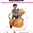 Inflatable Bouncy Leopard & Alpaca Toys 2PCS,Heavy Duty Giant Inflatable Bouncy Toys For Age 5+ with Air Pump ,Indoor Outdoor Ride On Bouncy Animal Hopper Toy,220lbs Load Capacity Gifts For Boys Girls