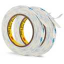 3M 1600T Double Sided Tape, PE Foam Tape 0.5" x 18 Ft White Removable Strong Adhesive No Residue for RV Picture Hanging, Posters Frames Wall Decor Indoor & Outdoor Use(2 Pack)