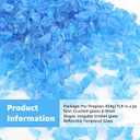 LePe Crushed-Glass, Translucent Broken GlassDecorative for Resin Art, Fire Pits, Potted Plants, Garden and Indoor Use, 3-6mm, 1 Pound in Jar(Navy Blue) (Aquamarine)