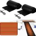 Baquler 2 Pieces 13In x 10Ft Heated Snow Melting Mat for Roof, Driveways, and Walkways  Waterproof, Anti-Slip, Energy Efficient, Outdoor Electric Snow Removal Mat