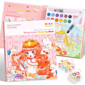 2 x Paint with Water Coloring Books for Kids Ages 3-5, 4-8 – Cute Coloring Book for Teens,Arts and Crafts for Kids Ages 3 4 5 6 7 8+, Birthday Gift Toys for Girls Boys,Travel Toys -Princess