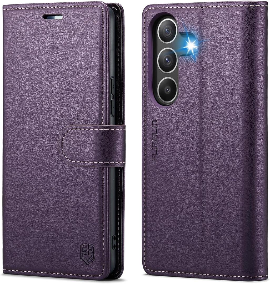 FLIPALM Wallet Case for Samsung Galaxy S26 6.3", RFID Blocking Credit Card Holder, PU Leather Folio Flip Kickstand Protective Shockproof Cover for Galaxy S26 (Purple, Samsung Galaxy S26)