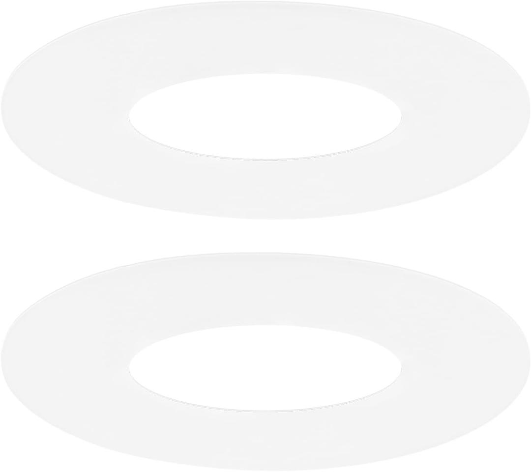 M METERXITY 2-Pack Goof Rings for 4 Inch Recessed Lights, 3.8" ID 5.2" OD Durable Plastic Trim Ring Flush Mount White Can Light Trim Ring Cover for Ceiling Can Downlights
