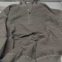 ANRABESS Womens Long Sleeve Quarter Zip Pullover Sweater Casual Loose V Neck Collared Ribbed Knit Jumper Tops Thumb Hole Army Green Large