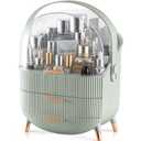 CANITORON Makeup Organizer,Skincare Organizer with 2 Drawers and Transparent Cover,Cosmetic Display Case for Vanity Organizer and Bathroom Countertop Storage.(Sage Green) (Large, Mint)