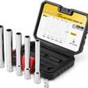 EMENTOL 6PCS 3/8-Inch Drive Metric Deep Socket Set, 8-14MM Deep Sockets&1/4-inch F-3/8-inch M Socket Adapter, Extra Long, 6-point