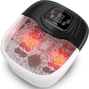 RIGHTMELL Foot Spa Bath Massager with Heat, Epsom Salt,Bubbles, Vibration and Red Light, Tub for Stress Relief,Foot Soaker, Christmas Gifts Birthday Gifts for Mom Dad Women Men Her Him