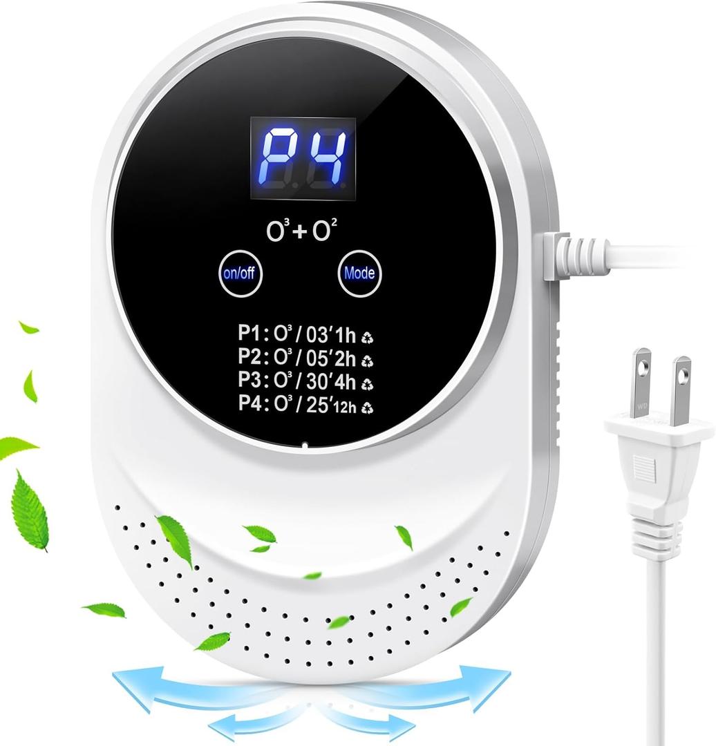 Ozone Odor Eliminator for Strong Odor 99% Cat Litter Deodorizer Dog Poof Odor Removal Home Plug in Air Purifier for Bedroom Toilet Kitchen Pets Shoe Smoke Car Formaldehyde Air Freshener White (4 Modes) Ozone Odor Eliminator for Strong Odor 99% Cat Litter Deodorizer Dog Poof Odor Removal Home Plug in Air Purifier for Bedroom Toilet Kitchen Pets Shoe Smoke Car Formaldehyde Air Freshener White (4 Modes)