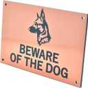 Beware of the Dog Sign (German Shepherd) - Easy to See Warning, Indoor/Outdoor Notice, Deterrent Sign (Copper)
