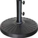 EliteShade USA 18" Patio Umbrella Base Stand, 30LBS Heavy Duty Cast Resin Outdoor Umbrella Stand Holder With 2 Adjustable Knobs for Garden Table, Rust-Free Large Umbrella Base for Backyard, Deck, Lawn, Poolside Fits 1.5"-1.9" Poles, Black